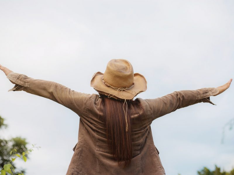 Woman with happiness in nature Woman with happiness in nature